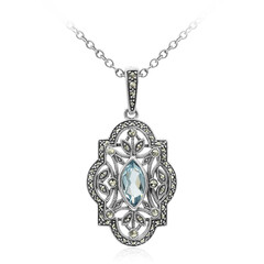 Collana in argento con Topazio Blu Cielo