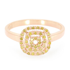Anello placcato in oro con Diamante Fancy