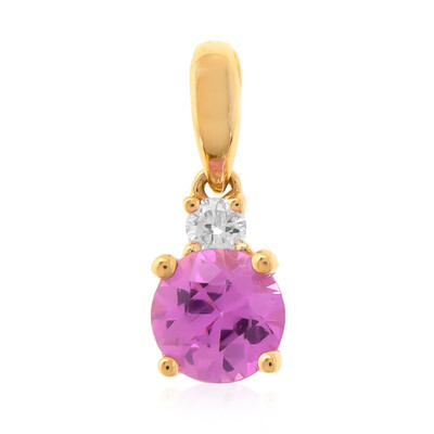 Ciondolo in oro con Zaffiro Rosa