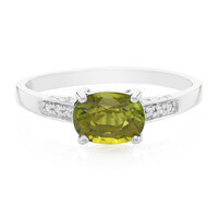 Anello placcato in platino con Tormalina Cuprian