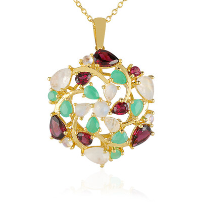 Collana in argento con Pietra di Luna Arcobaleno