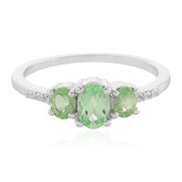 Anello in argento con Granato Menta Merelani