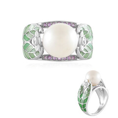 Anello in argento con Perla d'Acqua Dolce Bianca (Adela Silber)