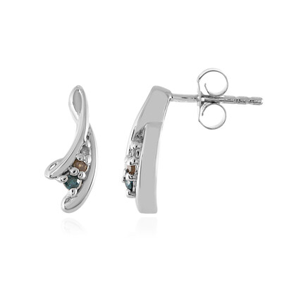 Orecchini in argento con Diamante Blu I3