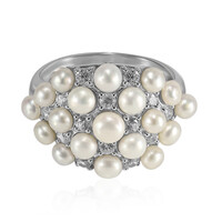 Anello in argento con Perla di Acqua Dolce (TPC)