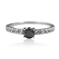 Anello in argento con Diamante Nero