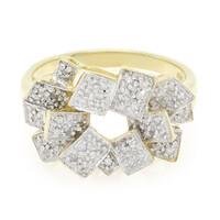 Anello placcato in oro con Diamante