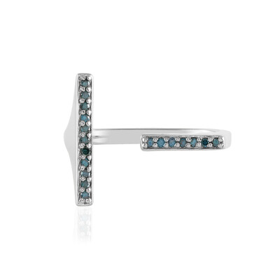 Anello in argento con Diamante Blu I3 (de Melo)