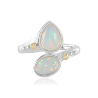 Anello in argento con Opale di Welo (Granulieren)