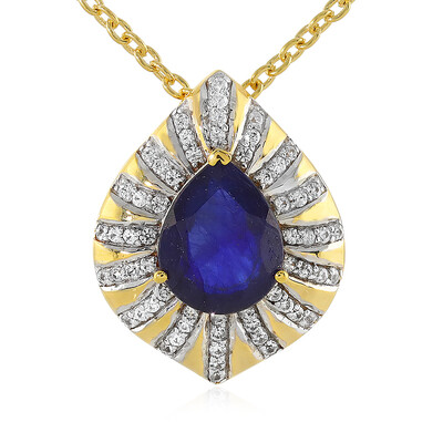 Collana in argento con Zaffiro Blu del Madagascar