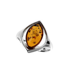 Anello in argento con Ambra Baltica