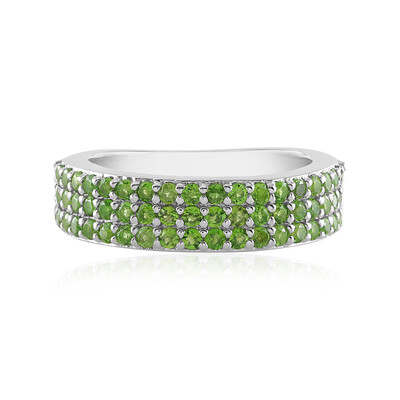 Anello in argento con Diopside Russo