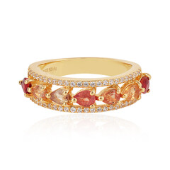 Anello in argento con Zaffiro Fancy