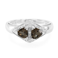 Anello in argento con Quarzo Fumè