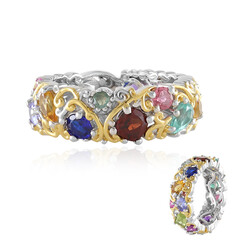 Anello in argento con Granato Rosso (Gems en Vogue)