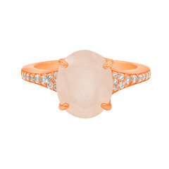 Anello in argento con Quarzo Rosa