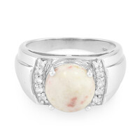 Anello da uomo in argento con Cinabro