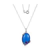 Collana in argento con Agata Blu