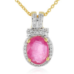 Collana in argento con Zaffiro Rosa del Madagascar