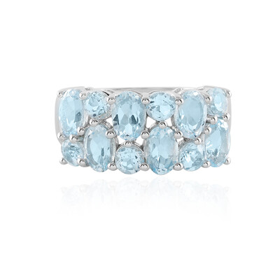 Anello in argento con Topazio Blu Cielo