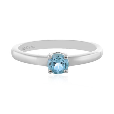 Anello in argento con Topazio Blu Svizzero