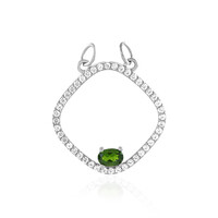 Ciondolo in argento con Diopside Russo