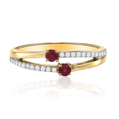 Anello in oro con Berillo Rosso