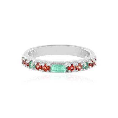 Anello in argento con Smeraldo Russo