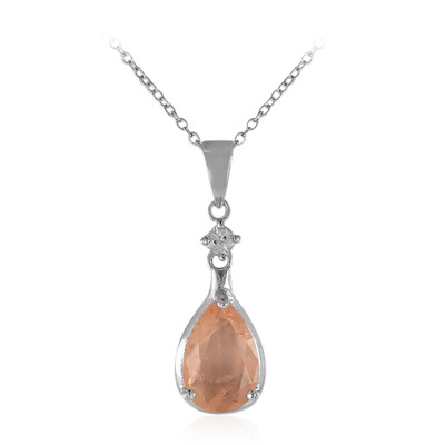 Collana in argento con Quarzo pesca pastello