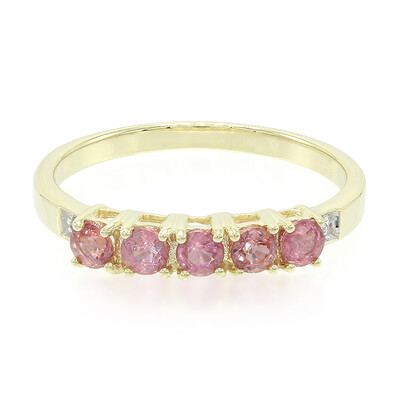 Anello in oro con Zaffiro Padparadscha (non riscaldato)