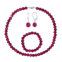Parure in argento con Lava Rosa