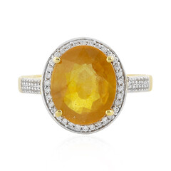 Anello in argento con Zaffiro Giallo del Madagascar
