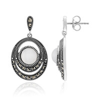 Orecchini in argento con Pietra di Luna Arcobaleno (Annette classic)