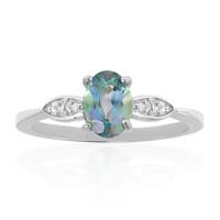 Anello in argento con Topazio Mistico Verde Blu