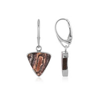 Orecchini in argento con Diaspro Batik (Bali Barong)