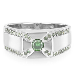 Anello da uomo in argento con Diamante Fancy