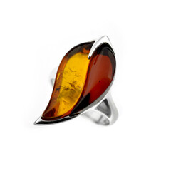 Anello in argento con Ambra Baltica