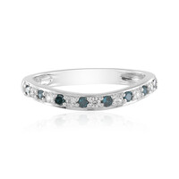 Anello in argento con Diamante Blu I3