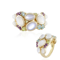 Anello in argento con Pietra di Luna Bianca (KM by Juwelo)