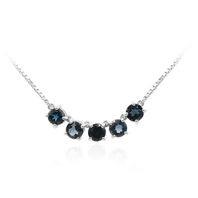 Collana in argento con Topazio Blu Londra