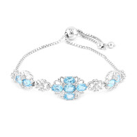 Bracciale in argento con Topazio Blu Svizzero