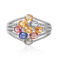 Anello in argento con Zaffiro Fancy