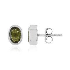 Orecchini in argento con Moldavite