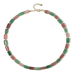 Collana in argento con Quarzo Fragola