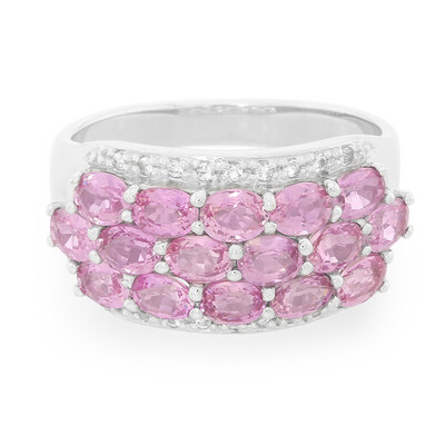 Anello in argento con Zaffiro Ceylon Rosa