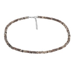 Collana in argento con Pietra di Luna Cioccolato