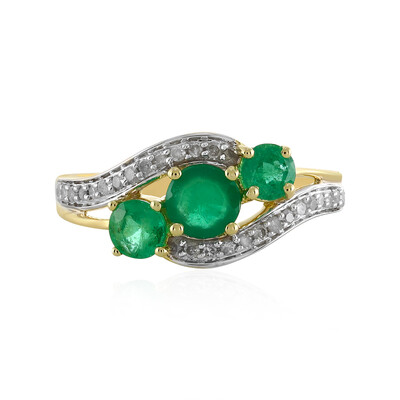 Anello in oro con Smeraldo della Tanzania
