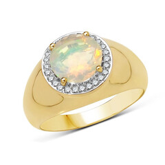Anello in oro con Opale di Welo AAA (AMAYANI)