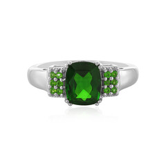 Anello in argento con Diopside Russo