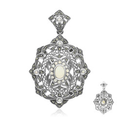 Spilla in argento con Opale Bianco